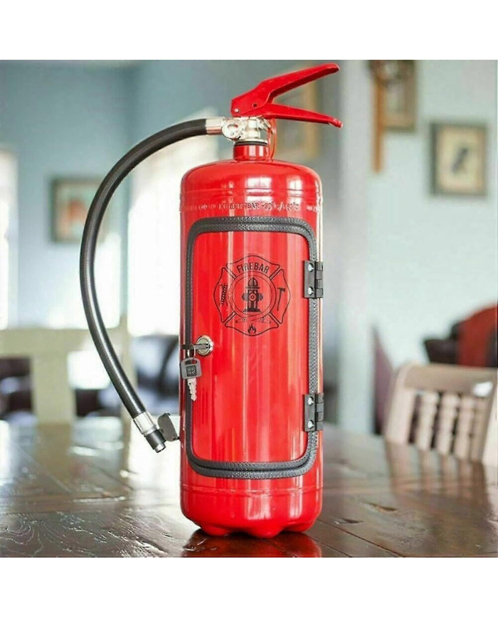 2024 Fire Extinguisher Mini Bar Wine Box, Novelty Liquor Wine Cabinet Storage Boxes Fireman Men's Gifts Home Decoration