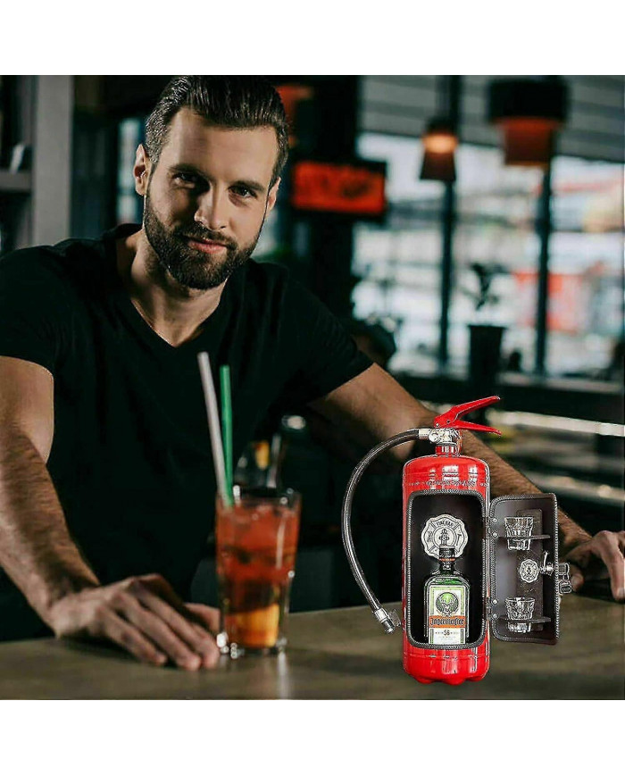 2024 Fire Extinguisher Mini Bar Wine Box, Novelty Liquor Wine Cabinet Storage Boxes Fireman Men's Gifts Home Decoration