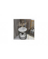 Table d’appoint ronde rétro en marbre Canapé de salon Table d’appoint d’appoint