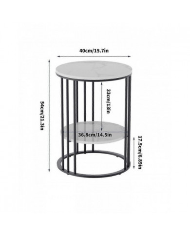 Table d’appoint ronde rétro en marbre Canapé de salon Table d’appoint d’appoint