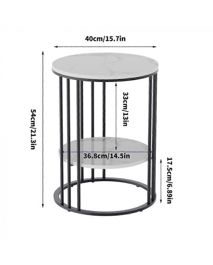 Table d’appoint ronde rétro en marbre Canapé de salon Table d’appoint d’appoint