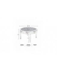 Grande table basse ronde moderne en miroir biseauté Bling Crushed Diamond End Table