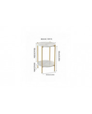 Table basse en marbre à 2 niveaux Table basse de style nordique blanc élégant rond