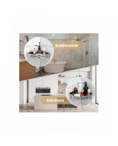 Corner Shelf 304 Acier inoxydable Douche Rack de rangement Aluminium Shampooing Holder Wall Mounted Organizer