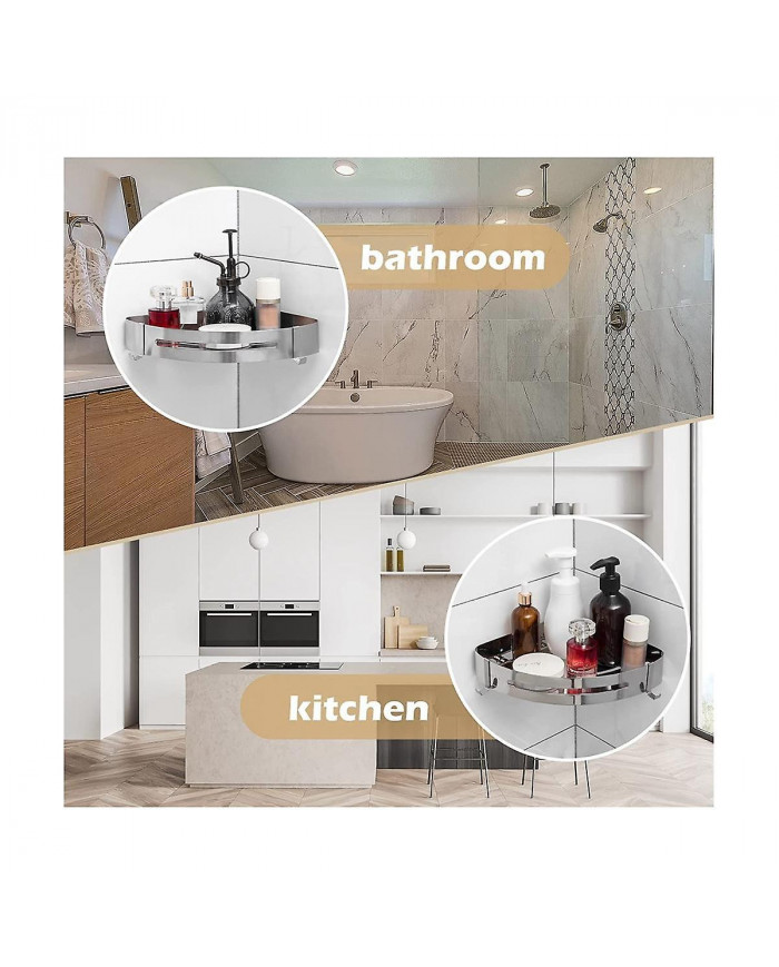 Corner Shelf 304 Acier inoxydable Douche Rack de rangement Aluminium Shampooing Holder Wall Mounted Organizer
