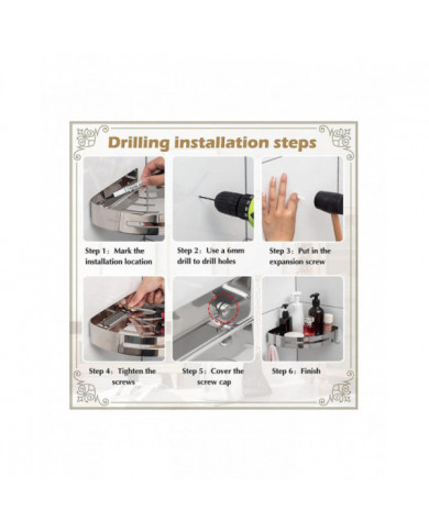 Corner Shelf 304 Acier inoxydable Douche Rack de rangement Aluminium Shampooing Holder Wall Mounted Organizer