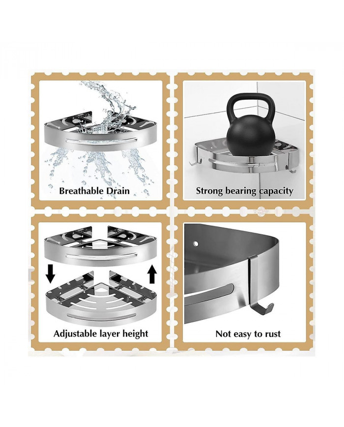 Corner Shelf 304 Acier inoxydable Douche Rack de rangement Aluminium Shampooing Holder Wall Mounted Organizer