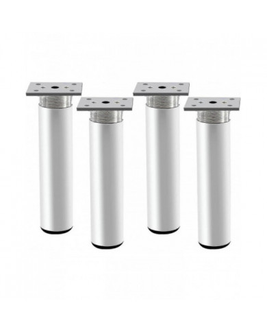 4pcs Pieds de meubles réglables, pieds de table en métal 200 mm Matt Sliver Alliage d’aluminium Canapé rond Pieds [...]