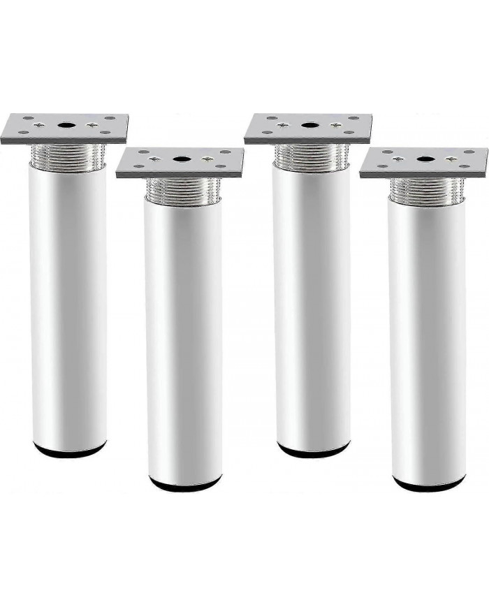 4pcs Pieds de meubles réglables, pieds de table en métal 200 mm Matt Sliver Alliage d’aluminium Canapé rond Pieds [...]
