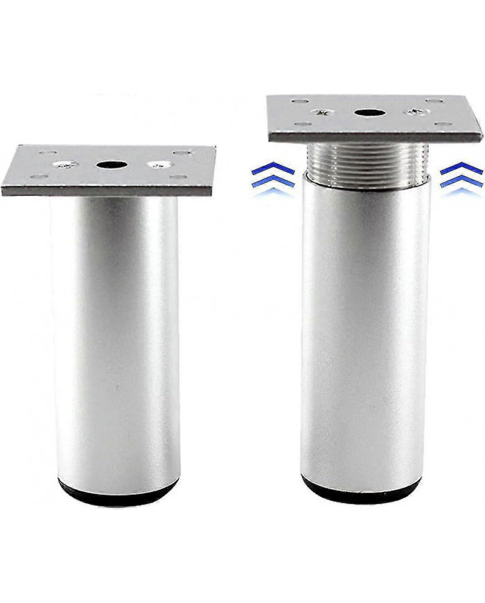 4pcs Pieds de meubles réglables, pieds de table en métal 200 mm Matt Sliver Alliage d’aluminium Canapé rond Pieds [...]