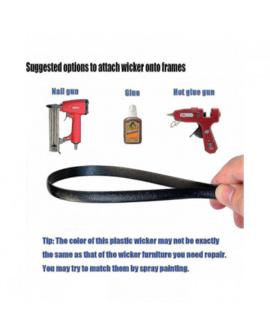 Kit de réparation en osier 37m 120ft Fournitures de réparation en osier Dégradé bicolore brun foncé avec rayures [...]