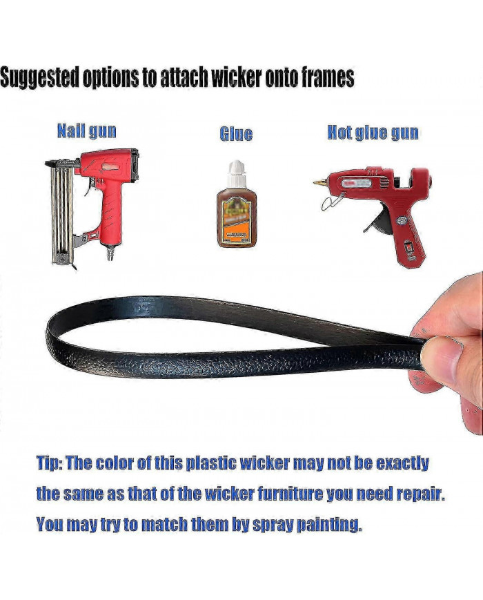 Kit de réparation en osier 37m 120ft Fournitures de réparation en osier Dégradé bicolore brun foncé avec rayures [...]