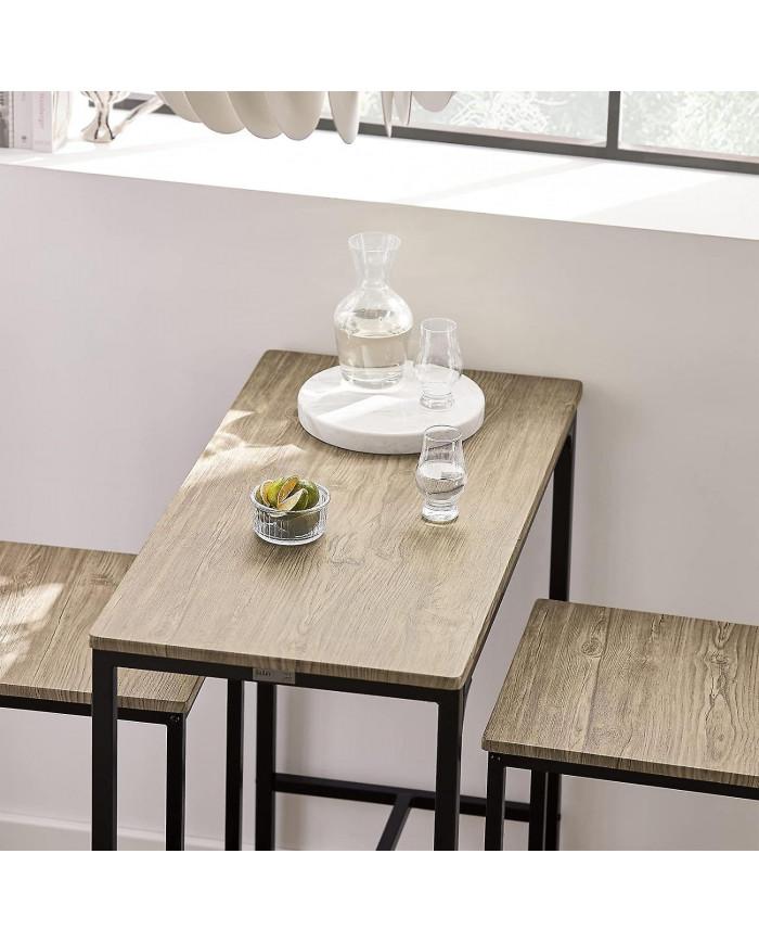 SoBuy 1 Table bar et 2 tabourets Cuisine salle à manger, OGT03-N