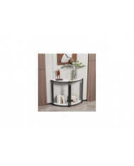 Table console ronde Demi-Lune moderne Double Couche Étagère en marbre