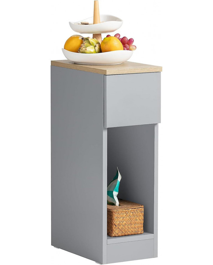 SoBuy Table de chevet Table de chevet Table d’Appoint Table Table Gris & Naturel, FBT111-HG