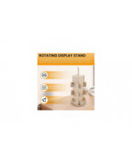 Présentoir rotatif,Présentoir d’autocollants rotatif,Présentoir de carte de vœux en bois,Couleur du bois