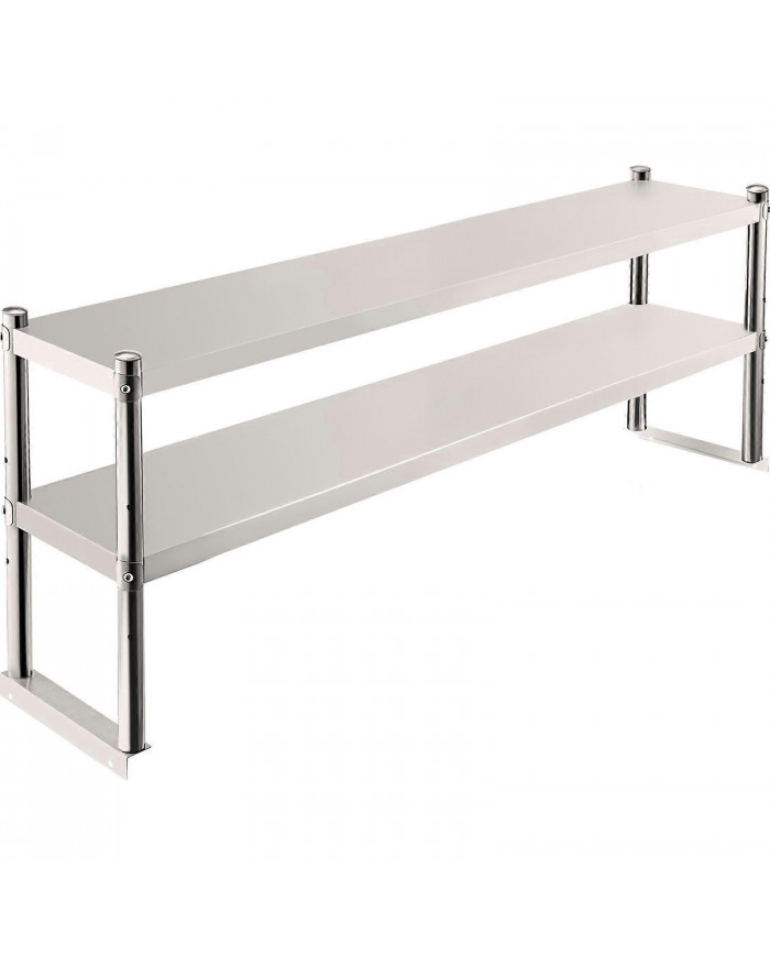 Étagère double, étagère en acier inoxydable à deux niveaux, 36 po. Longueur x 12 po. Largeur Étagère à double étage