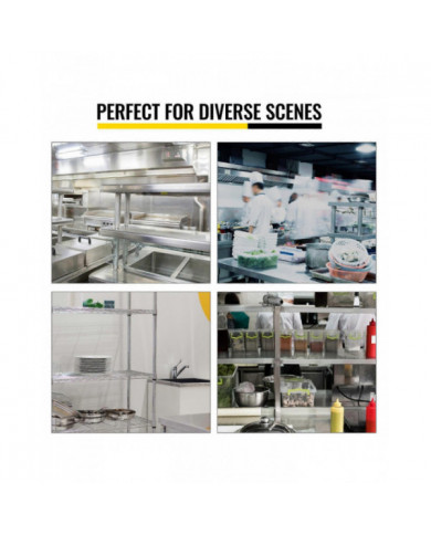 Étagère double, étagère en acier inoxydable à deux niveaux, 36 po. Longueur x 12 po. Largeur Étagère à double étage