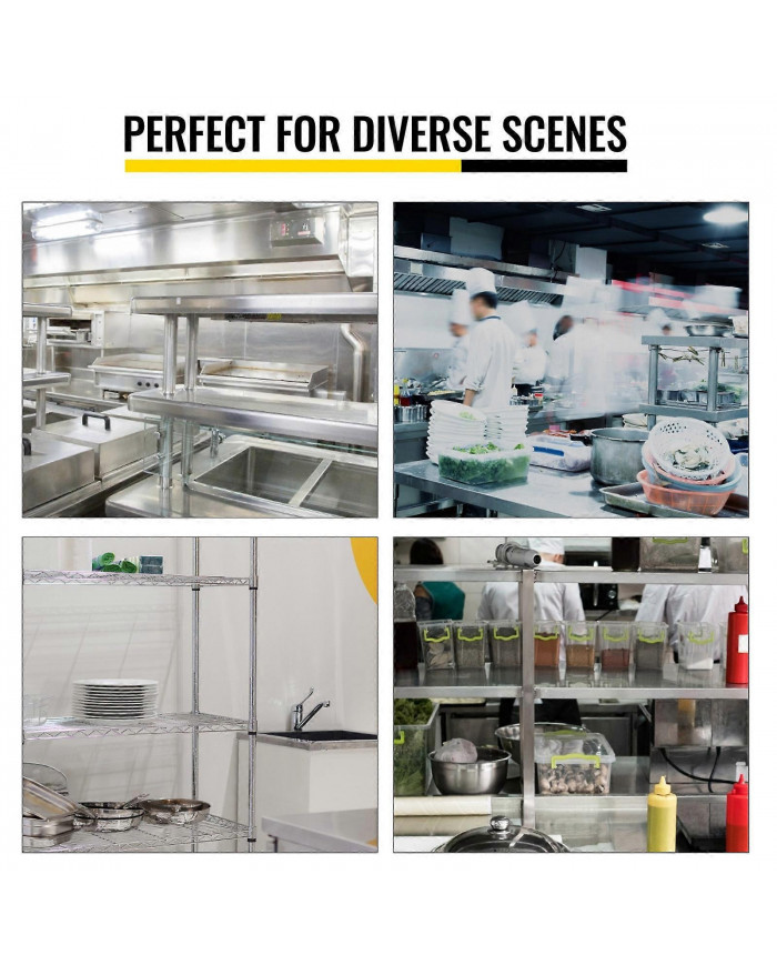 Étagère double, étagère en acier inoxydable à deux niveaux, 36 po. Longueur x 12 po. Largeur Étagère à double étage