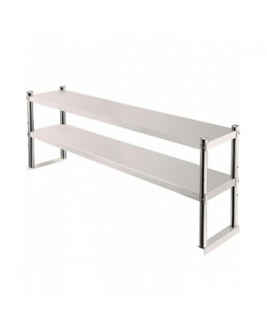 Étagère double, étagère en acier inoxydable à deux niveaux, 36 po. Longueur x 12 po. Largeur Étagère à double étage