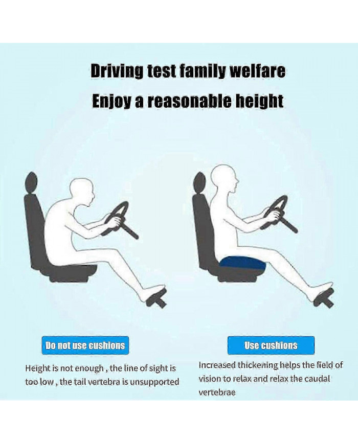 Coussin de rehaussement de voiture Coussin de siège du conducteur Coussin de rehaussement en coton pour réduire la [...]