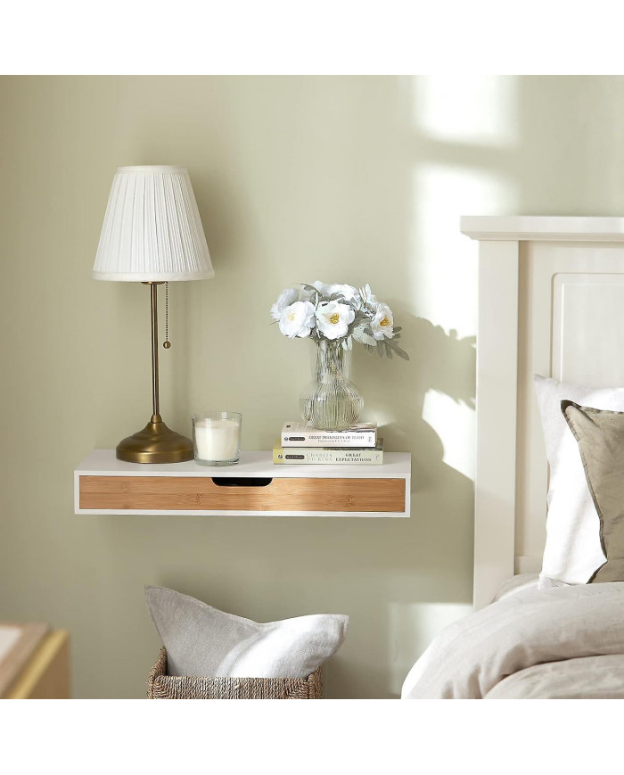 Affichage de stockage SoBuy mur étagère avec tiroir flottant, FRG93-WN