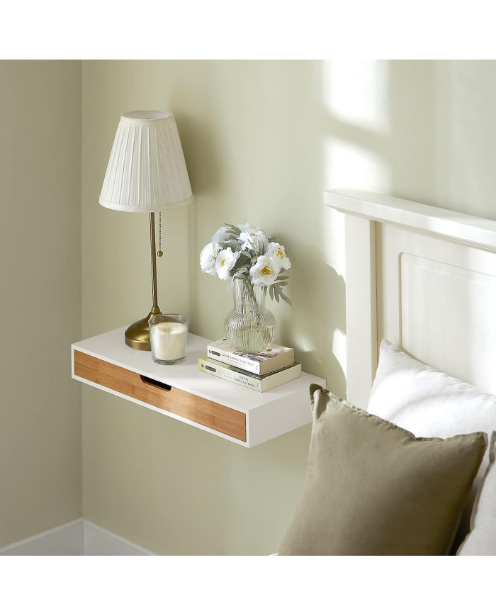 Affichage de stockage SoBuy mur étagère avec tiroir flottant, FRG93-WN