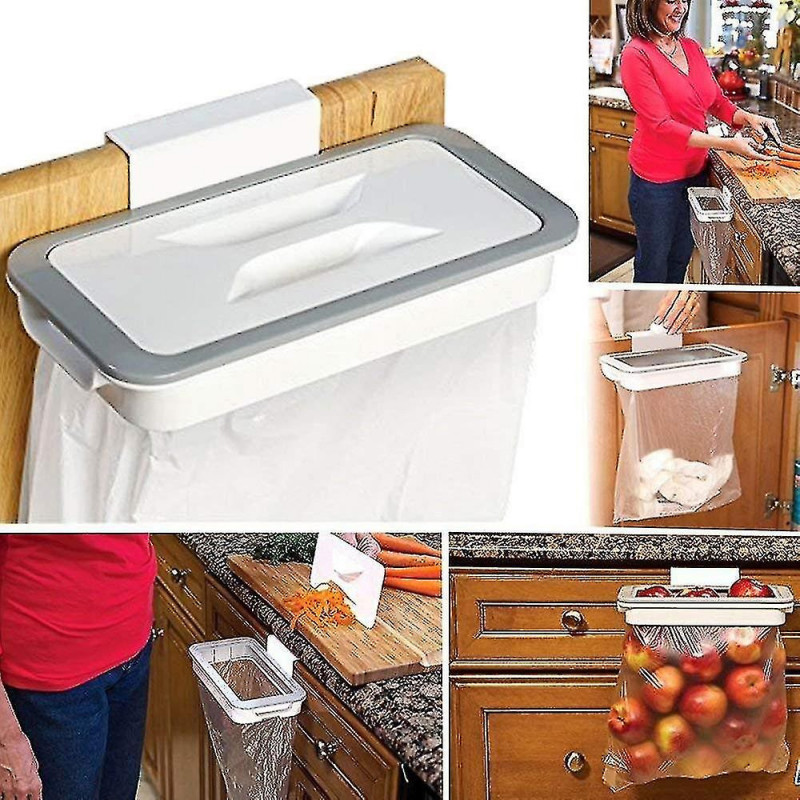 Kitchen Hanging Trash Bag Holder Cabinet Garbage Rubbish Rack
