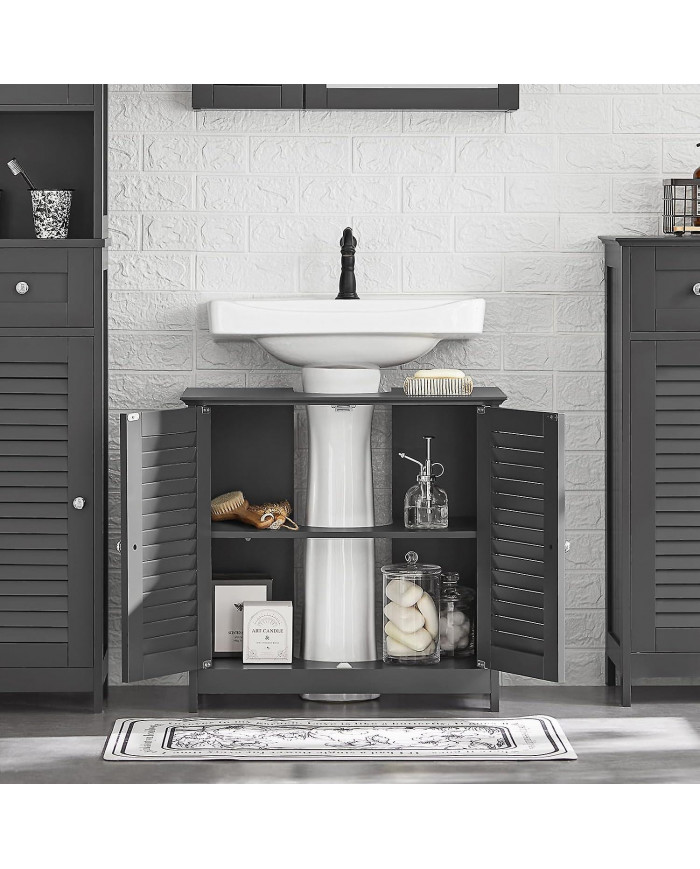 SoBuy Under Sink Cabinet Salle de bain Vanity Unit Armoire de rangement de salle de bain avec portes à double [...]