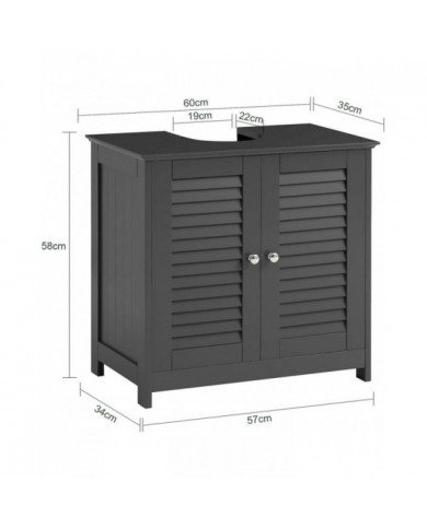 SoBuy Under Sink Cabinet Salle de bain Vanity Unit Armoire de rangement de salle de bain avec portes à double [...]