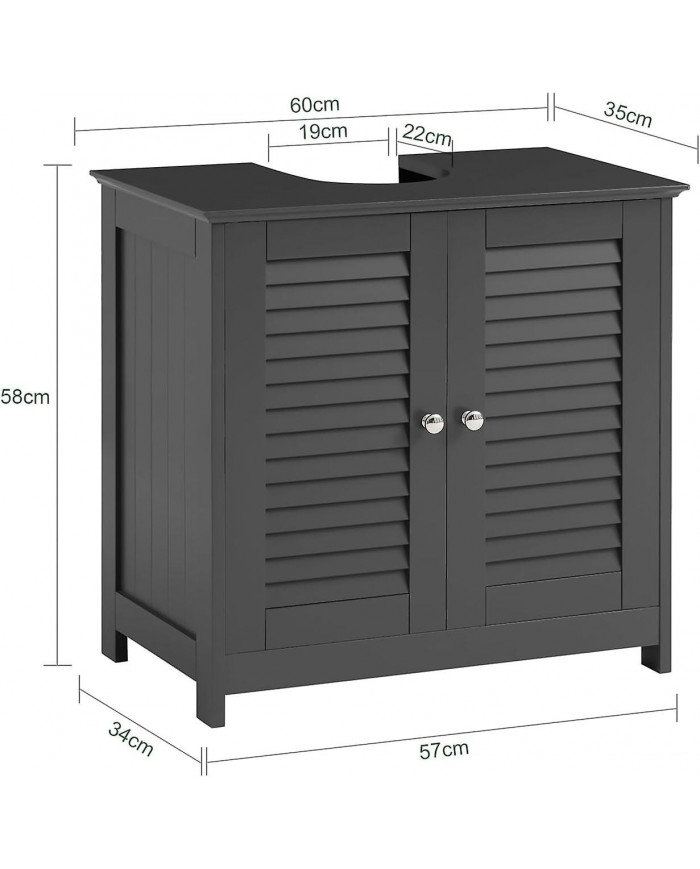 SoBuy Under Sink Cabinet Salle de bain Vanity Unit Armoire de rangement de salle de bain avec portes à double [...]