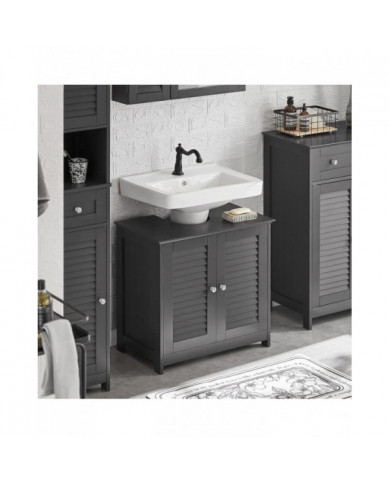 SoBuy Under Sink Cabinet Salle de bain Vanity Unit Armoire de rangement de salle de bain avec portes à double [...]