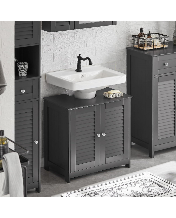 SoBuy Under Sink Cabinet Salle de bain Vanity Unit Armoire de rangement de salle de bain avec portes à double [...]