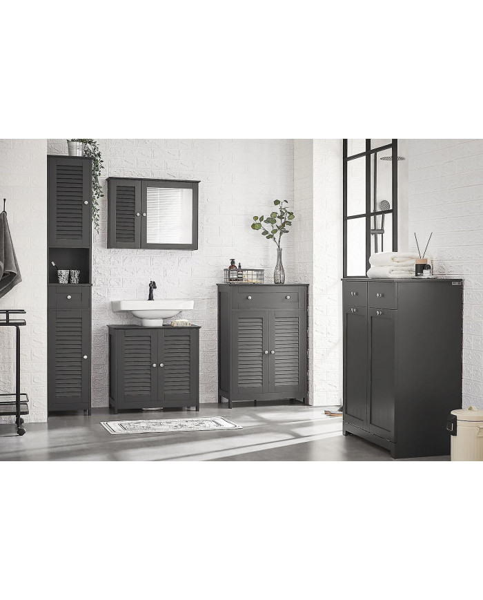 SoBuy Under Sink Cabinet Salle de bain Vanity Unit Armoire de rangement de salle de bain avec portes à double [...]
