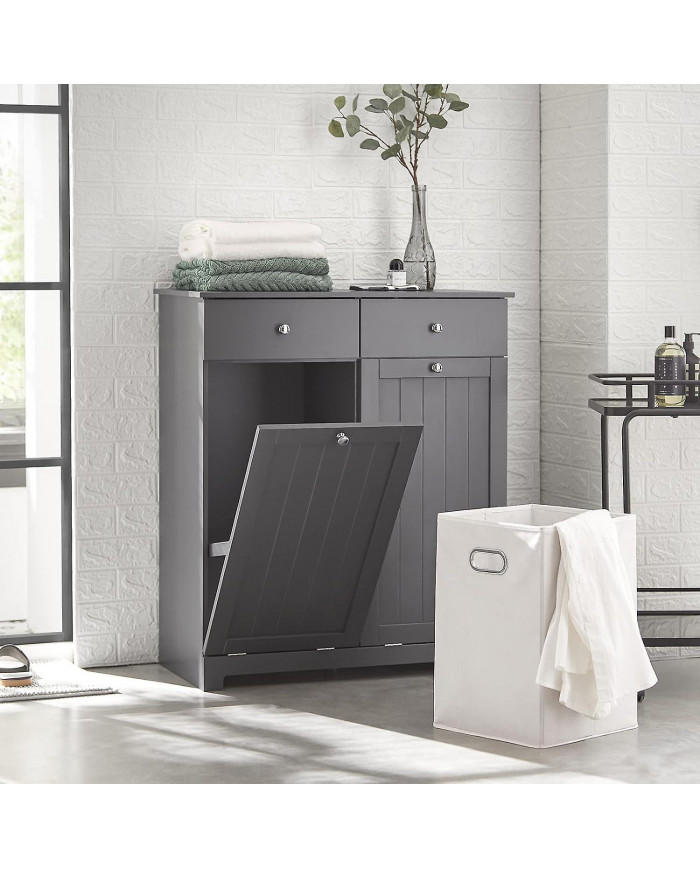 SoBuy Coffre à linge 2 tiroirs et 2 portes pour armoire à linge, BZR33-DG