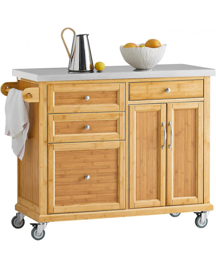 SoBuy Worktop Extensible Kitchen Trolley Island, FKW70-N