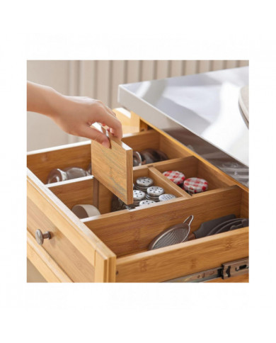 SoBuy Worktop Extensible Kitchen Trolley Island, FKW70-N