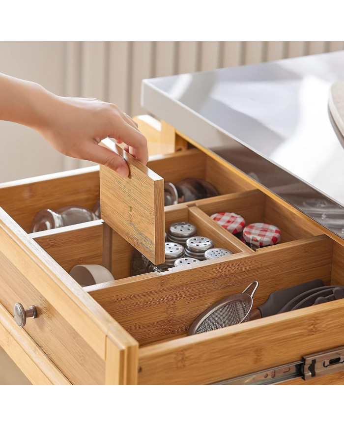 SoBuy Worktop Extensible Kitchen Trolley Island, FKW70-N