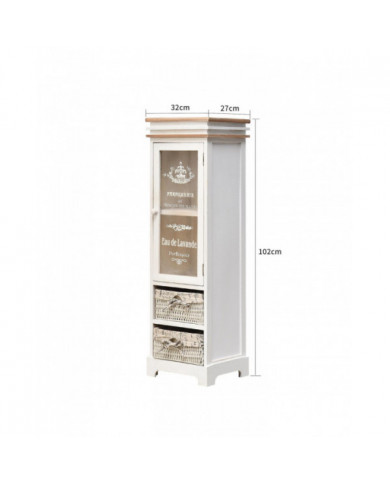 Rebecca Furniture Mobile Display Case Bois Blanc 1 Porte 1 Tiroir minable 102x32x27