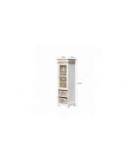 Rebecca Furniture Mobile Display Case Bois Blanc 1 Porte 1 Tiroir minable 102x32x27
