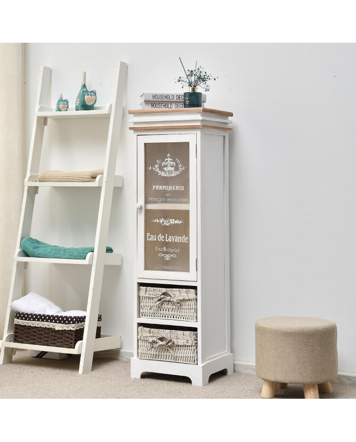 Rebecca Furniture Mobile Display Case Bois Blanc 1 Porte 1 Tiroir minable 102x32x27