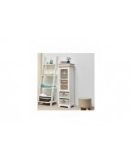 Rebecca Furniture Mobile Display Case Bois Blanc 1 Porte 1 Tiroir minable 102x32x27