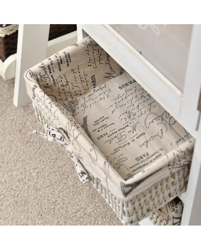 Rebecca Furniture Mobile Display Case Bois Blanc 1 Porte 1 Tiroir minable 102x32x27