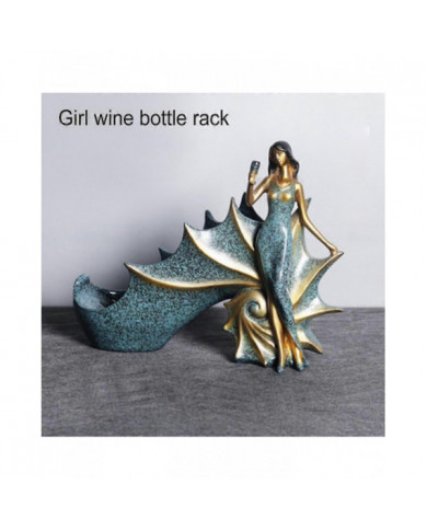 Wine Bottle Holder Creative Female Character European Style Wine Holder Resin Maiden Home