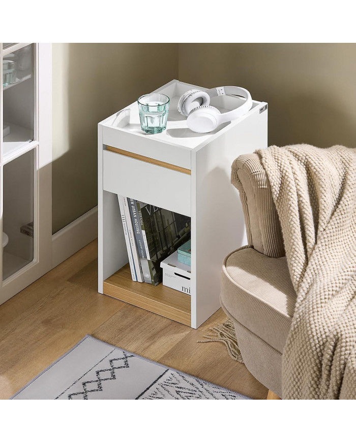 SoBuy Bedside Table Nightstand Sofa Side Table End Table,FBT137-W