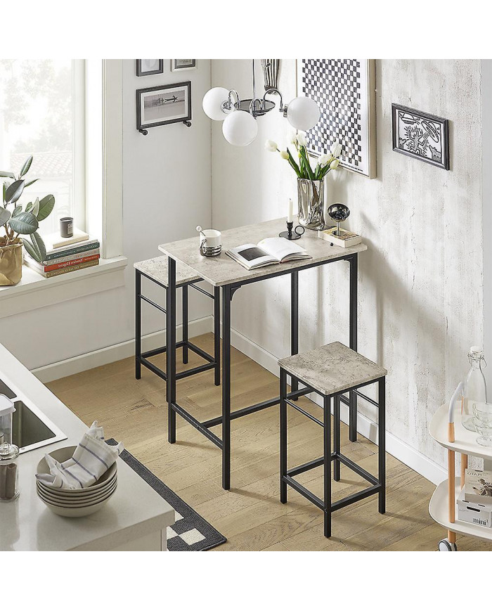 SoBuy Bar Set-1 Table de barre et 2 tabourets, OGT10-HG