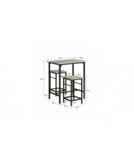 SoBuy Bar Set-1 Table de barre et 2 tabourets, OGT10-HG