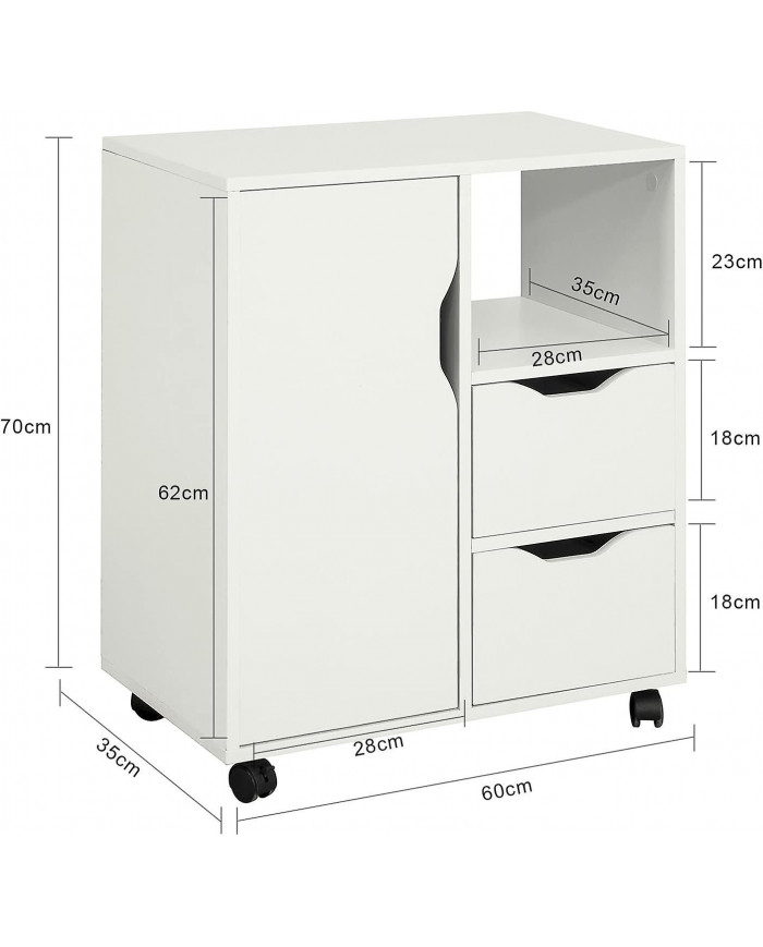 SoBuy FBT105-W Organisateur de support d’imprimante roulant