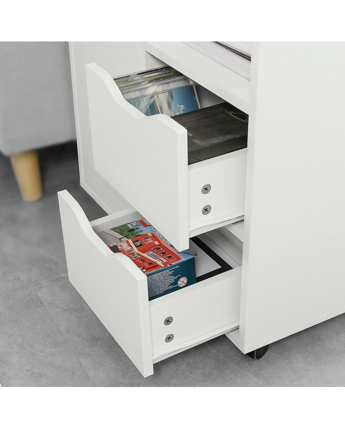 SoBuy FBT105-W Organisateur de support d’imprimante roulant