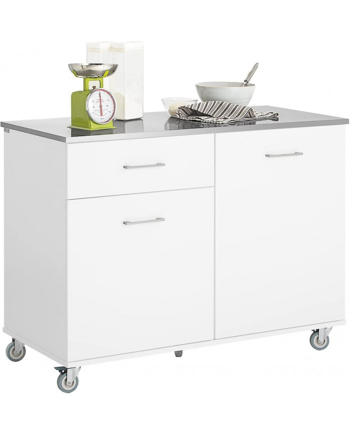 SoBuy Kitchen Island Kitchen Cabinet Armoire Sideboard, FKW117-W